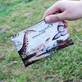 Cartoon giraffe floral print mini zipper wallet with keychain for women and girls - Pattern 18