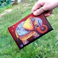 Cartoon red coin purse with 3D elephant print and secure zipper closure for women - Pattern 6