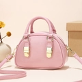 Elegant pink Boston handbag for women with dual top handles and adjustable strap - Pink