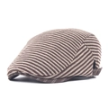 Béret classique à rayures marron foncé pour hommes avec boucles latérales réglables - Réglable / Kaki