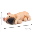 Miniature French Bulldog resin figurine in light brown with size measurements - Fawn Side Lying French Bulldog