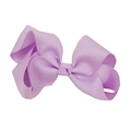 Close-up of 15cm purple ribbon bow hair clip for girls on a clean white background - Purple