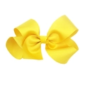 Detailed view of the yellow grosgrain ribbon bow with professional ribbed texture - Yellow