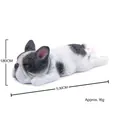 French Bulldog figurine in black and white spotted finish, measuring 5.30cm long - White Spotted Sleeping French Bulldog