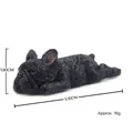 Miniature black French Bulldog figurine lying down, measuring 5.30cm long and 1.80cm high - Black Sleeping French Bulldog