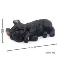 Schlafende schwarze Französische Bulldogge Miniatur-Resinfigur, 4,7 cm lang und 2,5 cm hoch - Mit Magnet / Schwarze Seitlich Liegende Französische Bulldogge