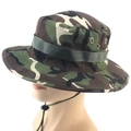 Outdoor woodland camouflage boonie hoed met verstelbare kinband en ventilatieopeningen - Groene Camouflage