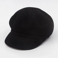 Klassische schwarze Damen Schirmmütze aus Wollfilz im zeitlosen Newsboy Stil - Verstellbar / Schwarz