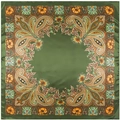 Eleganter Seidenschal mit Paisley-Blumenmuster in Türkis, quadratisches Tuch 90cm - Armeegrün / 90x90cm