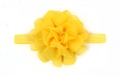 Detailed top view of a large yellow chiffon flower headband for baby girls - Yellow