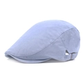Gorra plana de algodón azul claro para hombre y mujer con hebilla metálica ajustable - Azul claro