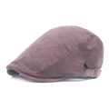 Boina unisex clásica en algodón violeta vintage con hebilla metálica ajustable para adultos - Marrón