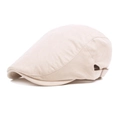 Gorra plana clásica beige para hombre y mujer con correa trasera ajustable para uso casual - Beige