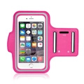 Rose red sports running armband with transparent touch window and key pocket - Fits Under 5 Inches / Rose Red