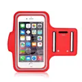 Waterproof red sports armband for running and fitness with transparent touch window - Fits Under 5 Inches / Red