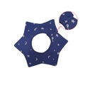 Blue cotton star baby bib with yellow moon patterns and adjustable snap buttons - Pure Cotton Double-breasted Button - Royal Blue Star Moon