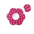 Rose red baby gauze petal bib with white polka dots and adjustable snap closure - Pure Cotton Double-breasted - Rose Red Polka Dots