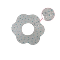 360-degree rotating baby bib in grey with blue polka dots and adjustable buttons - Pure Cotton Double-breasted - Heather Gray And Green Polka Dots
