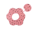 Pink petal-shaped cotton baby bib with heart prints and multi-snap closure feature - 100% Cotton Double-breasted - Pink Heart