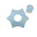 Blue star pattern cotton baby bib with 360-degree rotating design and adjustable snaps - Pure Cotton Double-breasted - Sky Blue And Yellow Stars