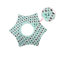Star-shaped light blue baby cotton bib featuring car patterns and adjustable snap buttons - Pure Cotton Double-breasted - Blue Bus