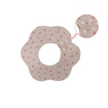 Pink polka dot flower-shaped baby bib in grey cotton gauze with adjustable snap buttons - Pure Cotton Double-breasted Button - Beige Polka Dots