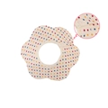 Soft cotton baby petal bib with colorful polka dots and a secure snap closure design - Pure Cotton Double-breasted - Off-white With Colorful Dots