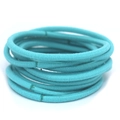 3mm high-elasticity turquoise blue fabric hair ties for kids in a multi-pack set - Sky Blue
