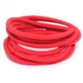 Bright red high elasticity 3mm hair ties for kids with seamless durable design - Red