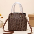 Retro brown monogram crossbody bag with honeycomb pattern and golden hardware - Diamond Lattice Coffee