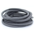 Set of high-elasticity 3mm dark grey hair ties for kids with durable braided texture - Gray
