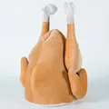 Divertente cappello di tacchino in peluche per Ringraziamento e Natale in morbido tessuto - Taglia unica / Coscia di Tacchino Stile A (Zampa da Chef)