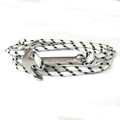 Silver anchor bracelet with black and white nylon rope and engraved Vikings logo - Black and White
