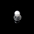 Horquilla espiral plateada con perla blanca para peinados de novia y bodas - 1# Perla Única