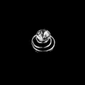 Horquilla espiral plateada para novia con un gran cristal redondo brillante en el centro - 8# Diamante de Imitación Único