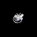 Silver twist spiral hair pins with sparkling rhinestone butterfly for bridal hair styling - 6# Rhinestone Butterfly