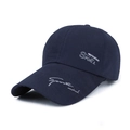 Donkerblauwe canvas honkbalpet voor heren met witte recreation SPORTS borduring - Verstelbaar / Marineblauw