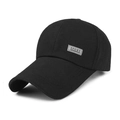 Herren Outdoor Sport Baseballkappe in Schwarz aus Canvas mit langem Schirm für Sonnenschutz - Verstellbar / Schwarz