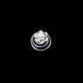 Silver bridal spiral hair pin with white pearl and sparkling rhinestones flower design - 3# Small Pearl Flower