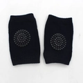 Breathable black baby crawling knee pads with non-slip silicone grips and soft cotton fabric - Navy Blue