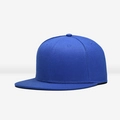 Solid blue flat brim baseball cap in premium cotton fabric with adjustable back strap - Sapphire Blue