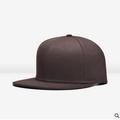 Classic dark brown flat brim baseball cap with adjustable six-panel cotton construction - Coffee
