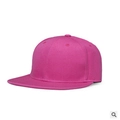Adjustable light pink flat brim baseball cap for men in a minimalist solid color design - Rose Red