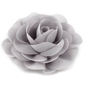 Detailed close-up of a multi-layer grey chiffon flower hairpin with soft fabric texture - Grey (H+Metal Clip)