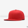 Adjustable plain red hip-hop snapback hat with flat brim and solid color for men - Red