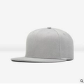 Adjustable flat brim hip hop baseball cap for men in a solid grey textured finish - Gray