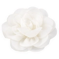 Detailed view of multilayered white chiffon flower petal texture on a hair clip - White (B+Metal Clip)