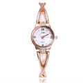 Damen Quarzuhr in Roségold mit Kristallbesatz und elegantem Stahlarmband für Frauen - Roségold Weiß