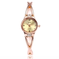 Orologio al quarzo oro rosa con indici in strass e bracciale rigido traforato donna - Oro Rosa Quadrante Oro