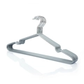 Set of 10 non-slip silver aluminum hangers with shoulder grooves and seamless metal finish - 29.5cm Kids Standard / Gray